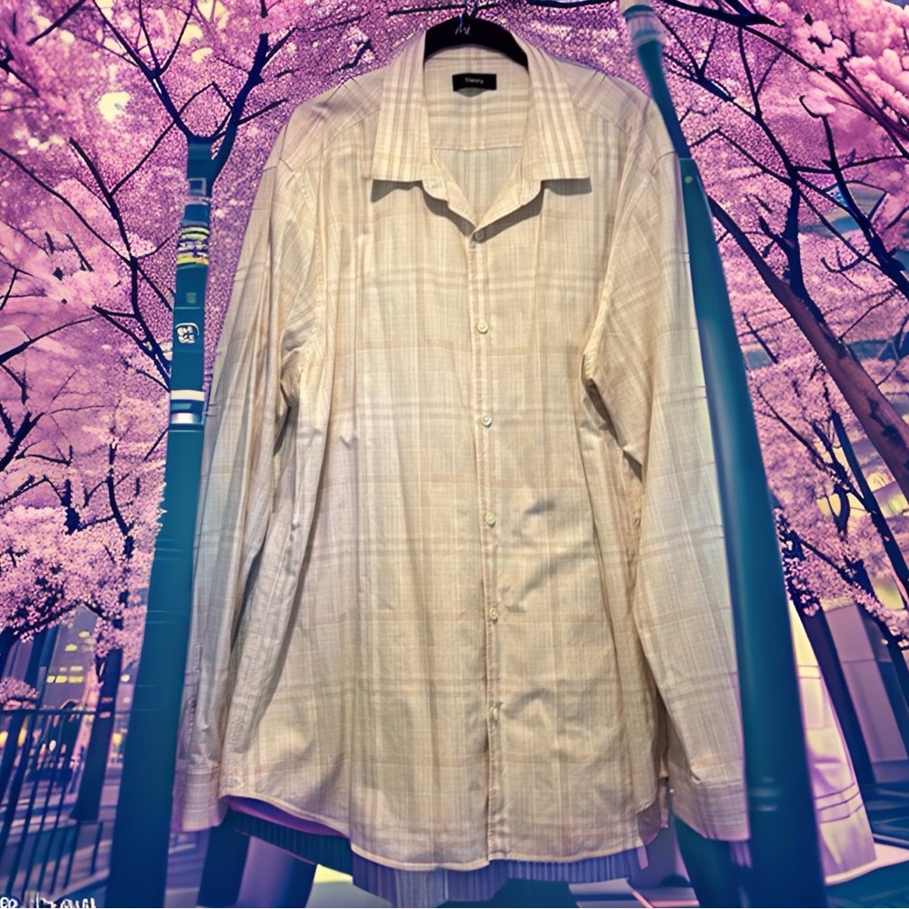 Theory light cotton dress shirt only very lightly worn out of a non-smoking home